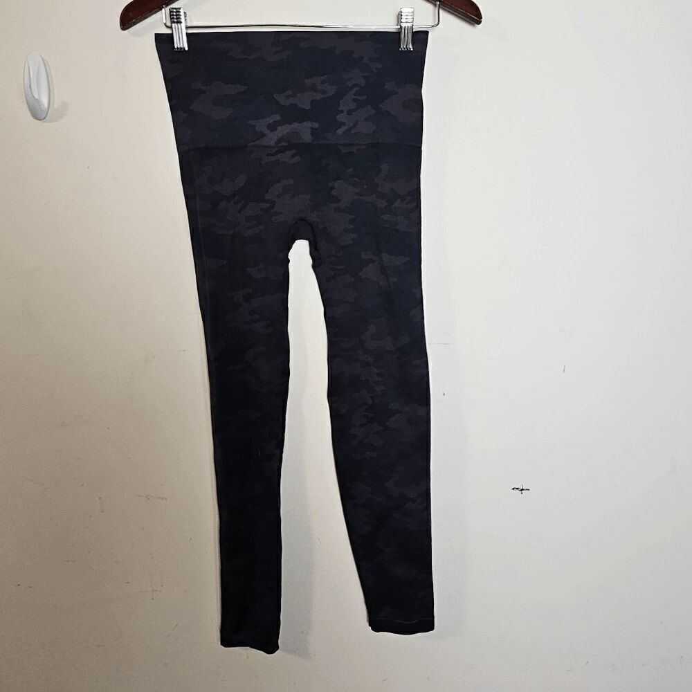 Spanx High Waist Camo Leggings Women's Black Size Large